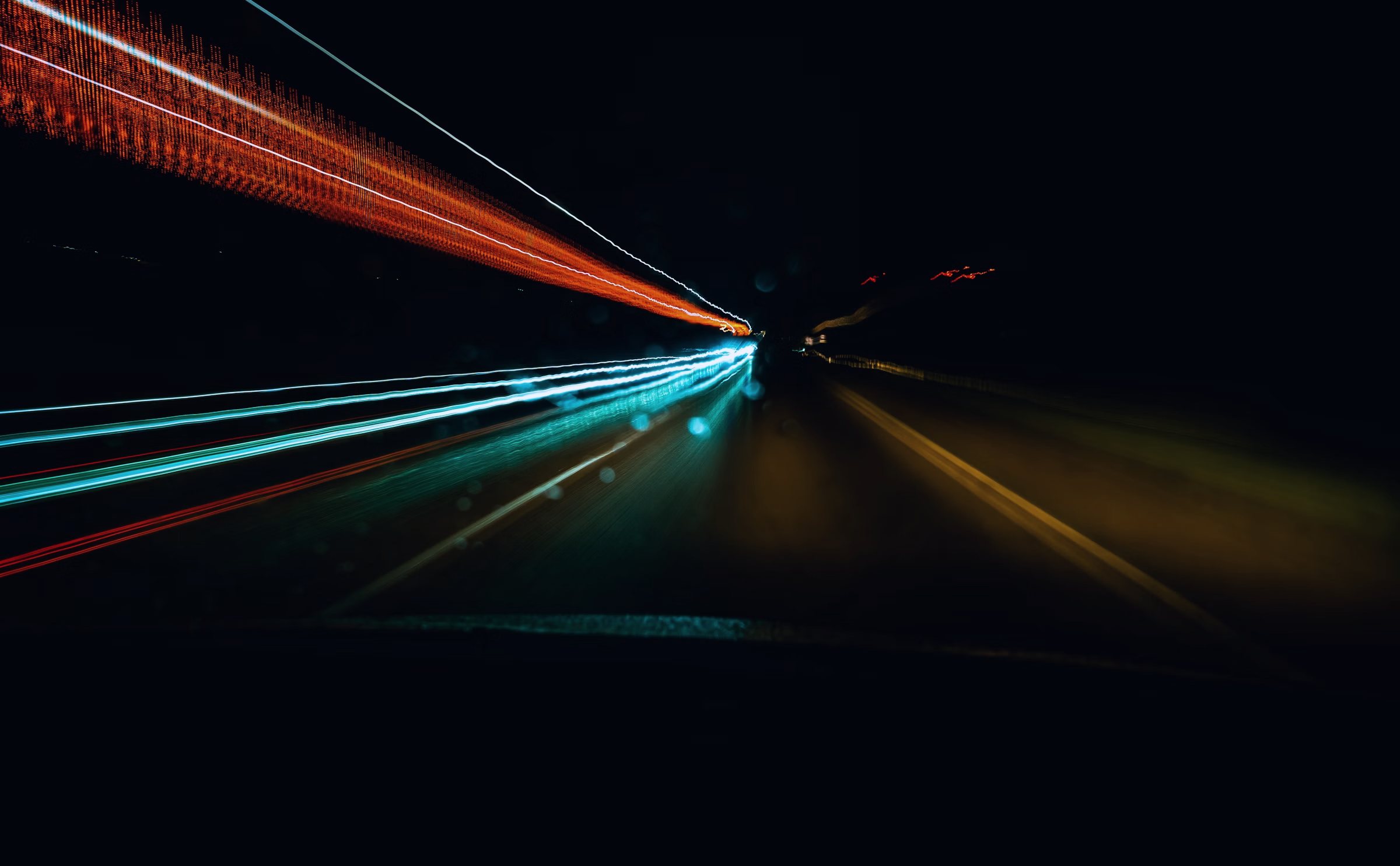 Highway light trails